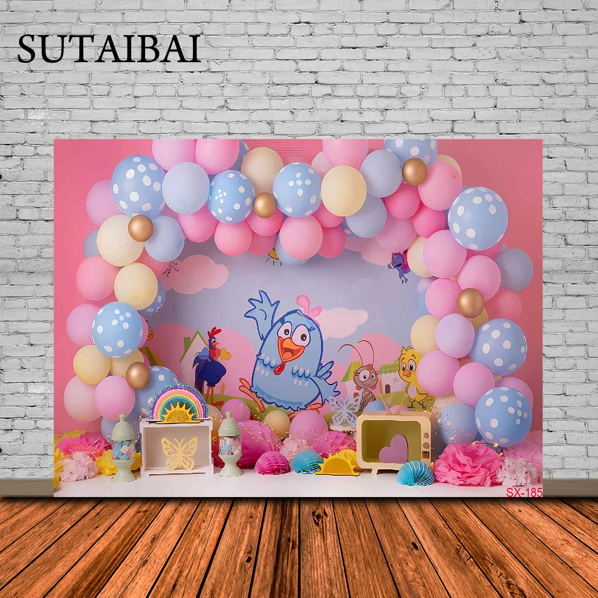 Cartoon Farm Animals Chicken Backdrop Photography Kids Birthday Party Galinha Pintadinha Background Studio Photocall Boda Vinyl