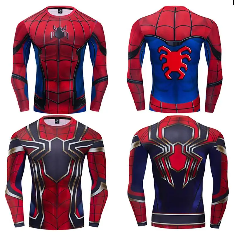 Superhero Spider-Man Tights Cosplay Costume Ant-Man Ron Black Panther Man Mark Armor Series Quick-Drying Sports Marvel Fan Gift