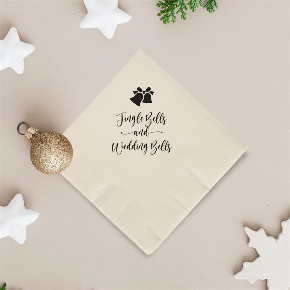 

50PCS Personalize Christmas Wedding Favor, Christmas Wedding Napkin , Customized Wedding Favor Christmas Theme Napkins, Christma