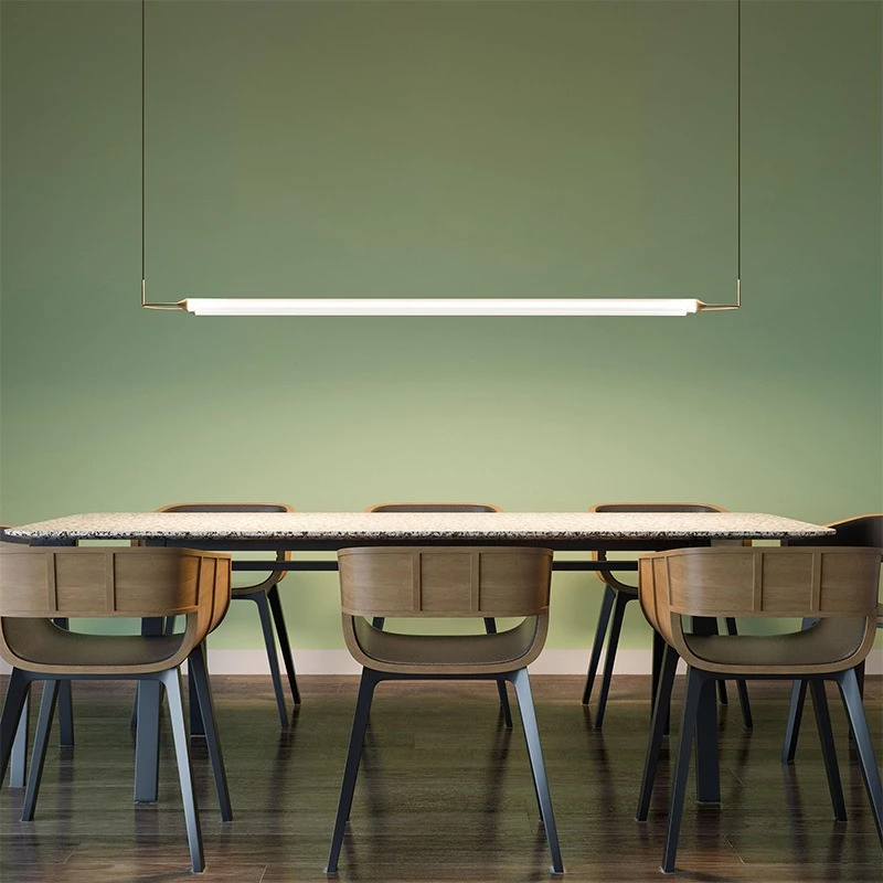 Minimalist restaurant light showroom model room oval line striped glass chandelier