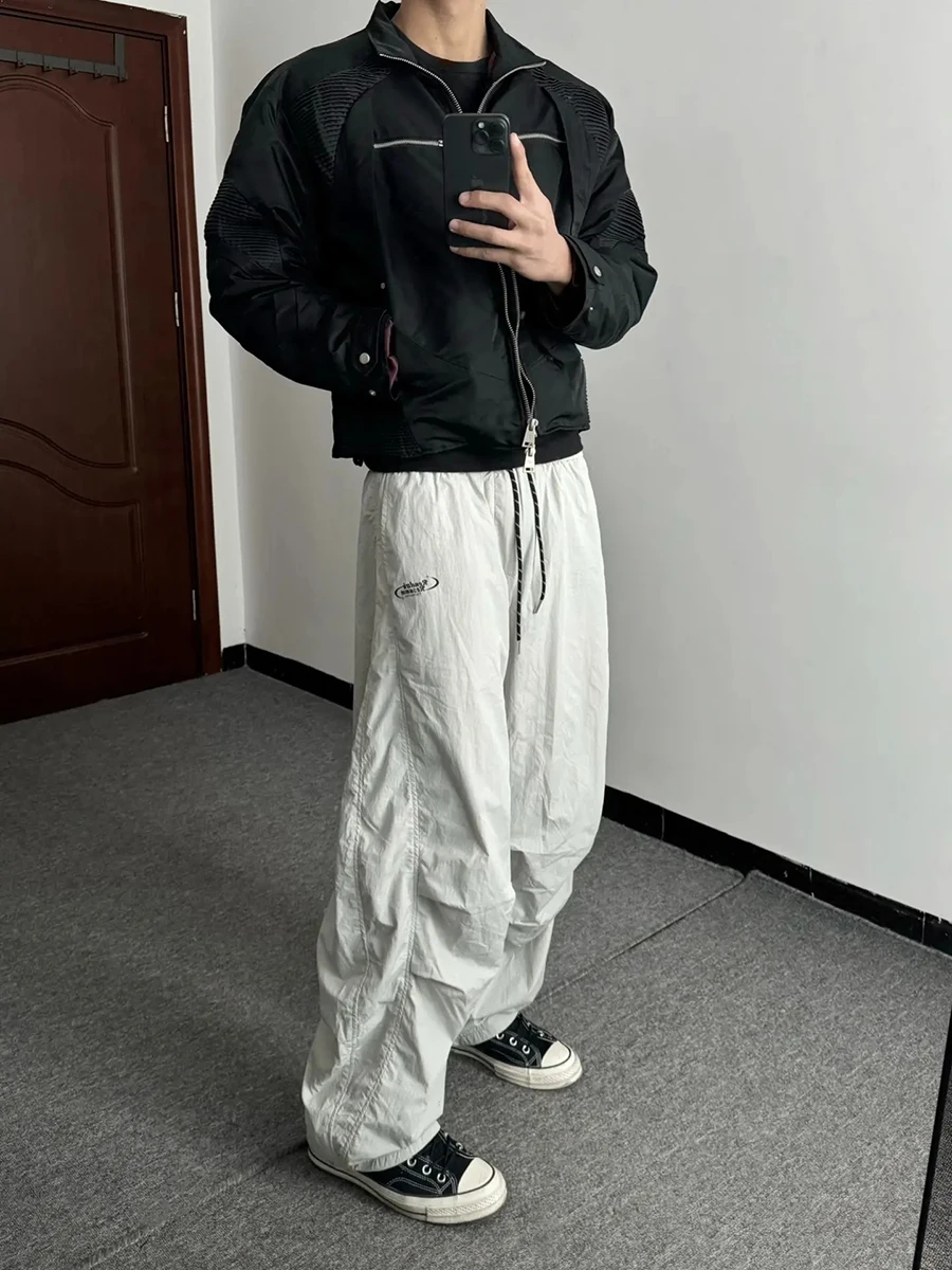 

Light ey Casual Men's Pants Autumn Winter American Trendy Brand Pleated Paratrooper Pants High-End Drape Casual Trousers