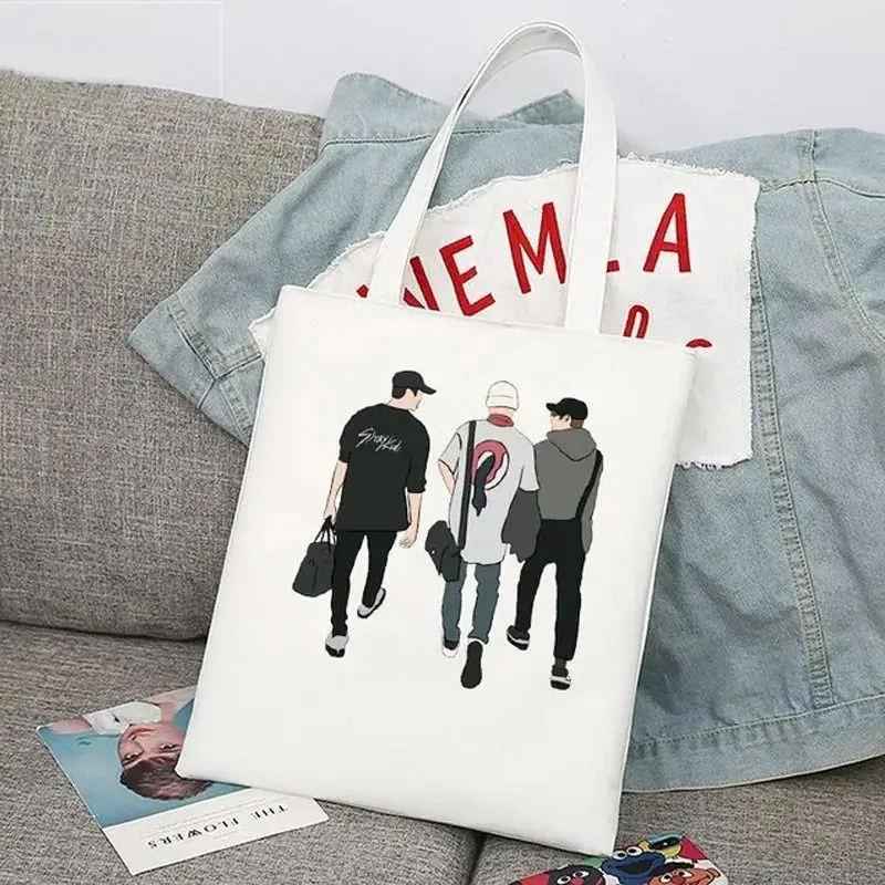 3Racha Kpop Print Shopping Bag Graphic Shoulder Bags Students Girls Cute Printed Casual Totes Female Large Capacity Handbags