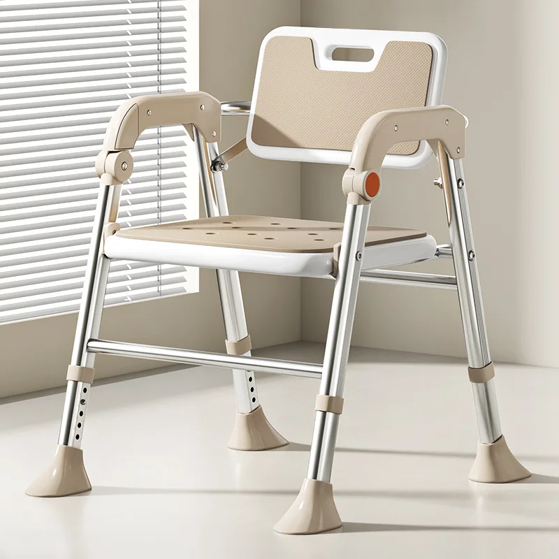 

Aluminum alloy folding bath chair, elderly, pregnant women's bathroom, non-slip armchair, adjustable height safety seat