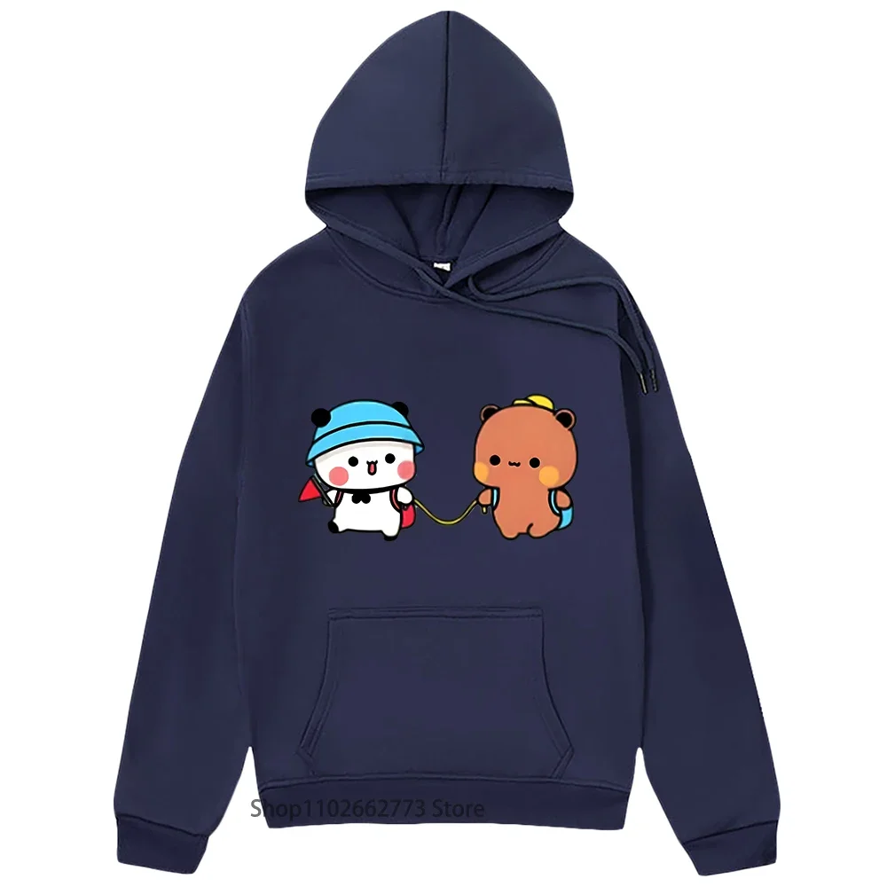 Bubu and Dudu Graphic Hoodie Panda Bear Love Clothes for Teen Girls Sweatshirt Cartoon Women Clothing Men's Sudaderas Fleece Top