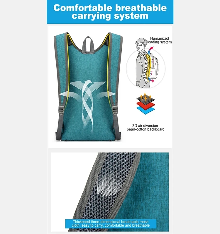 Leichter Faltbarer Outdoor-Sportrucksack mit Großer Kapazität, Wasserdichter Wanderrucksack für Freizeitaktivitäten und Täglichen Gebrauch, Unisex – Detail 4