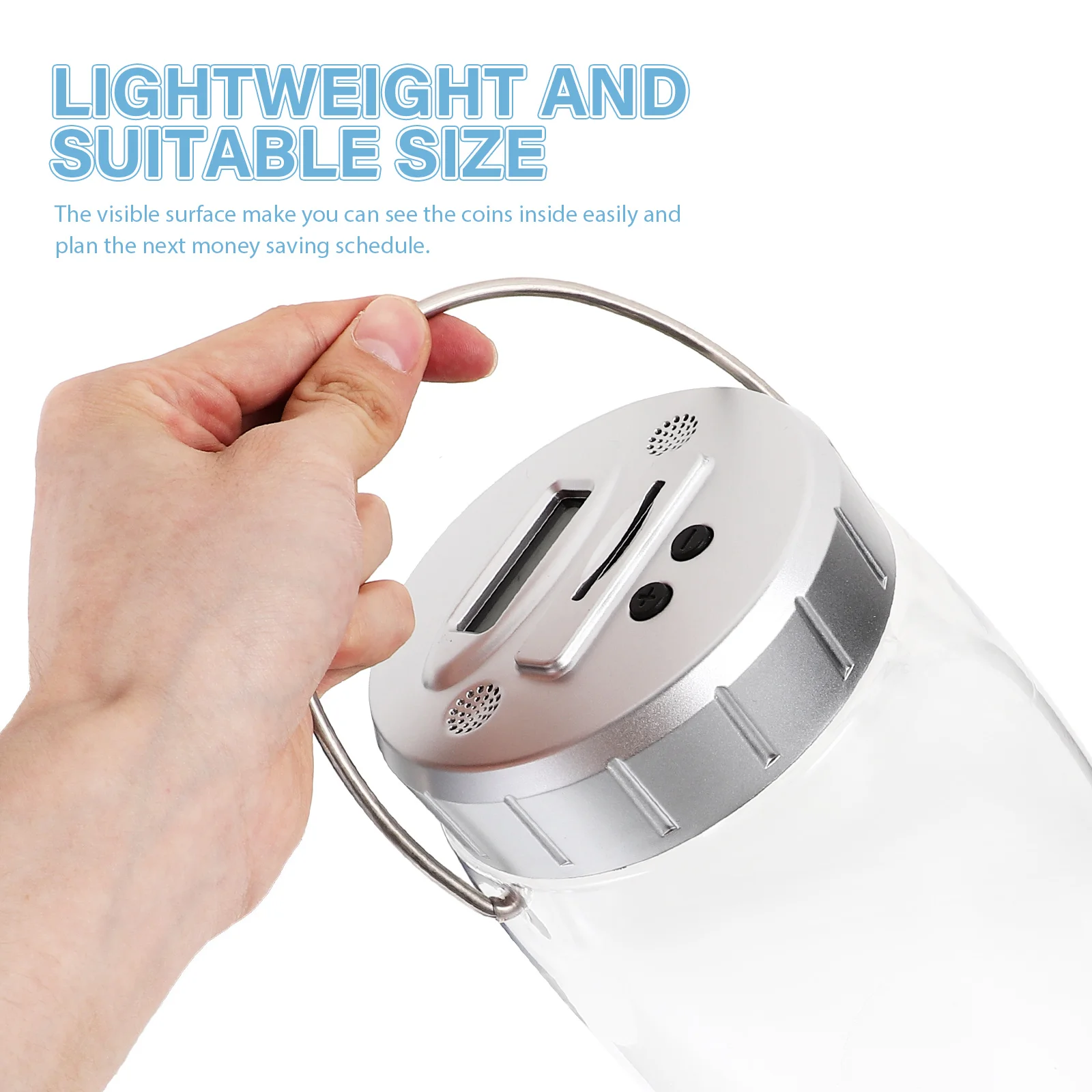 Hucha con pantalla Digital, hucha, conteo automático de dinero, almacenamiento para niños y adultos, olla de ahorro transparente