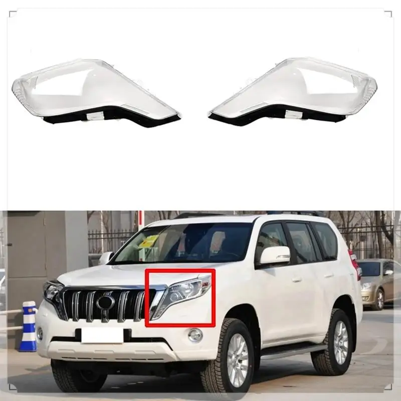 

Right Car Headlight Lens Cover Head Light Lamp Lampshade Front Light Shell For Toyota Prado 2014 2015 2016 Accessories