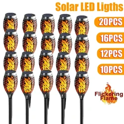 12 LED Solar Flame Torch Light Flickering Light Waterproof Landscape   Outdoor Lawn Path Yard Patio Floor Lamp Garden Decoration