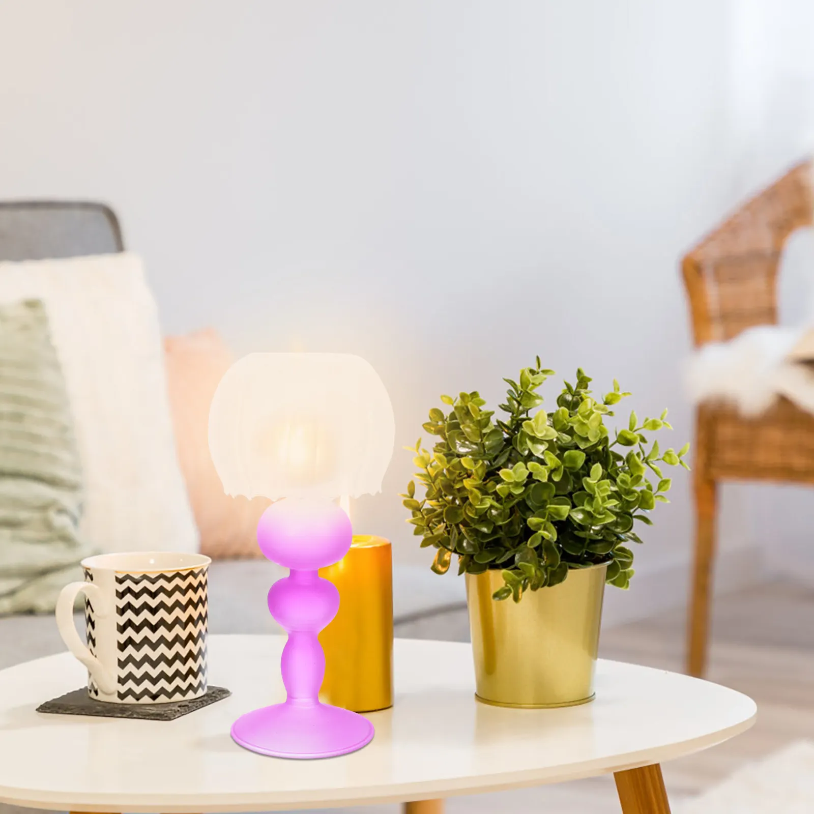 Matte Glass Candlestick Holder Reusable Wedding Stand Desktop Candleholder Vintage Decor Creative Storage Rack