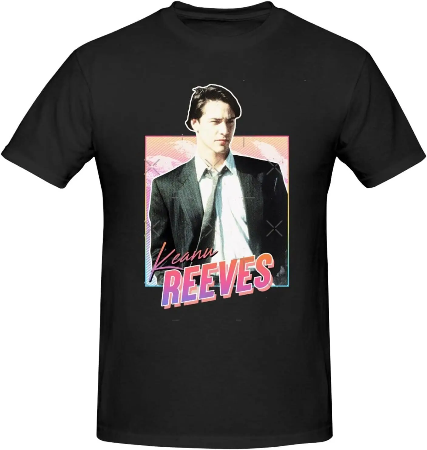 Keanu Muisc Reeves T-Shirt Men'S Short Sleeve Crewneck Pattern Casual Cotton Vintage Shirts Tops