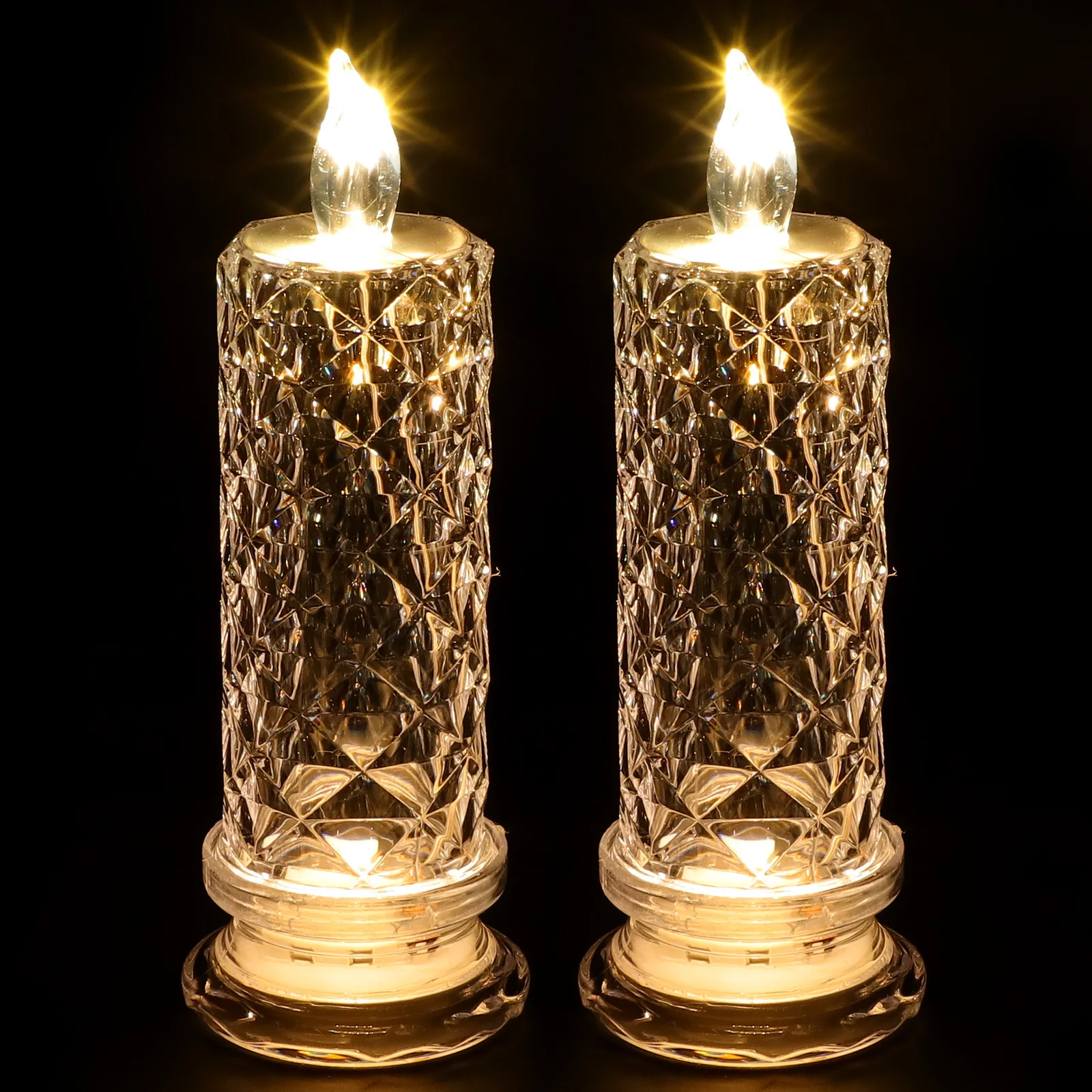 2 قطعة LED مصباح كهربائي محاكاة الشموع عديمة اللهب لغرفة النوم منضدية الديكور عطلة لوازم الحفلات #3