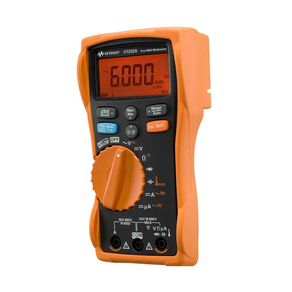 

KEYSIGHT TECHNOLOGIES U1232A Handheld Digital Multimeter, U1230 Series, 6000 Count, True RMS, Auto, Manual Range, 4 Digit