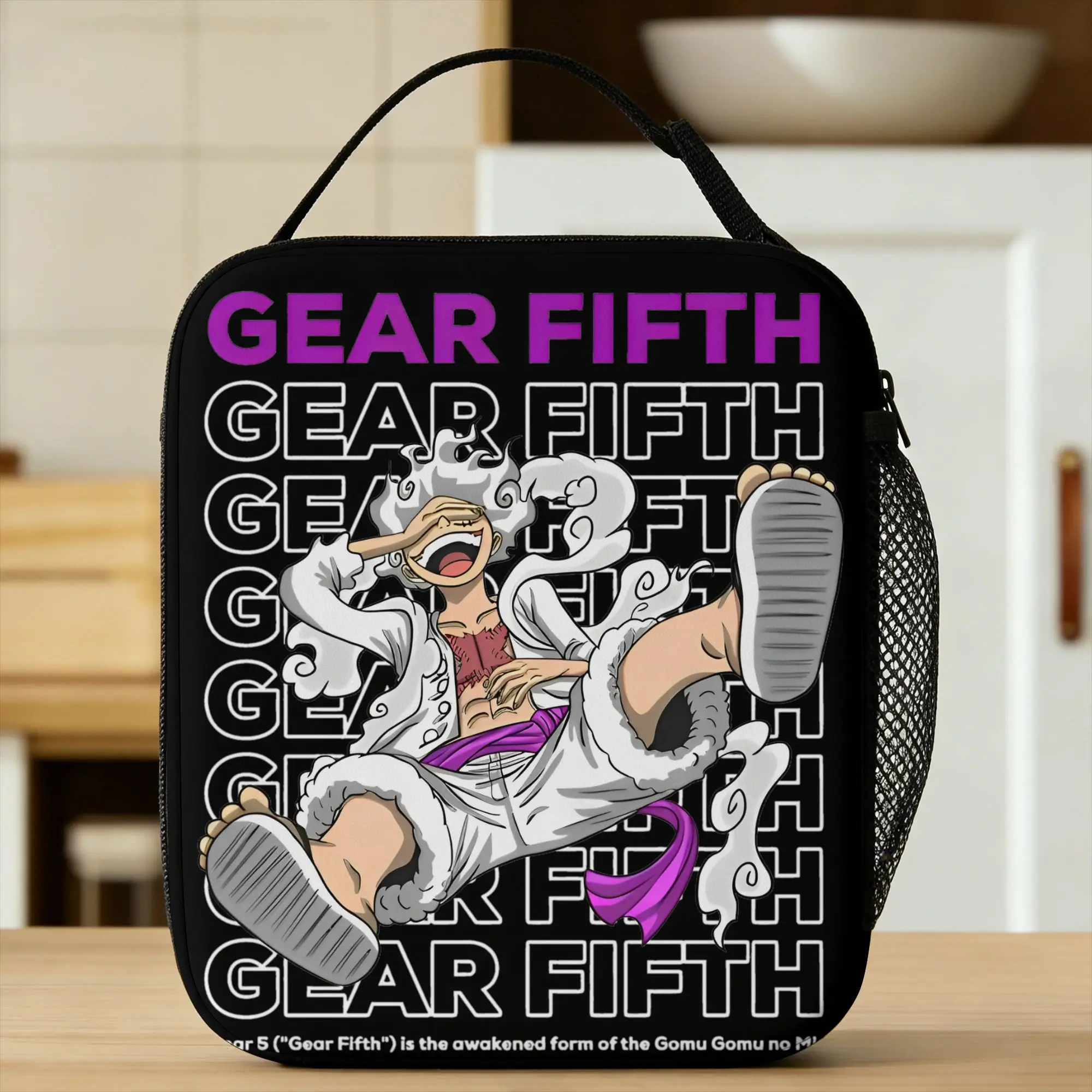 Bolsa Térmica para Almuerzo Gear Fifth, Aislada, a Prueba de Fugas, con Diseño de Luffy Anime, para la Escuela, Actividades al Aire Libre, para Hombres y Mujeres
