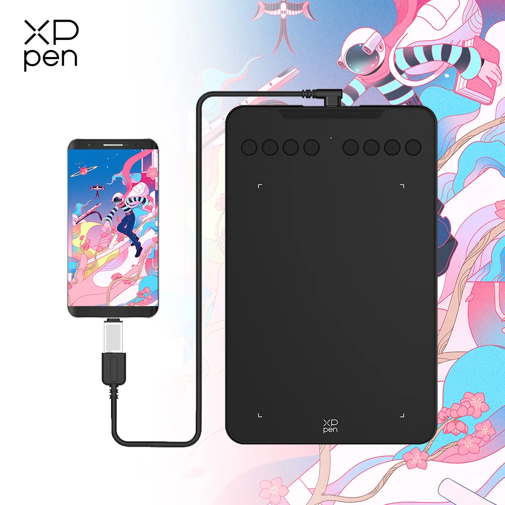XPPen 7*4.3 cala 16K Poziomów Nacisku Tablet Graficzny Deco Mini7 V2 Cyfrowy Tablet do Rysowania 8 Przycisków dla Androida Mac Windows Chrome