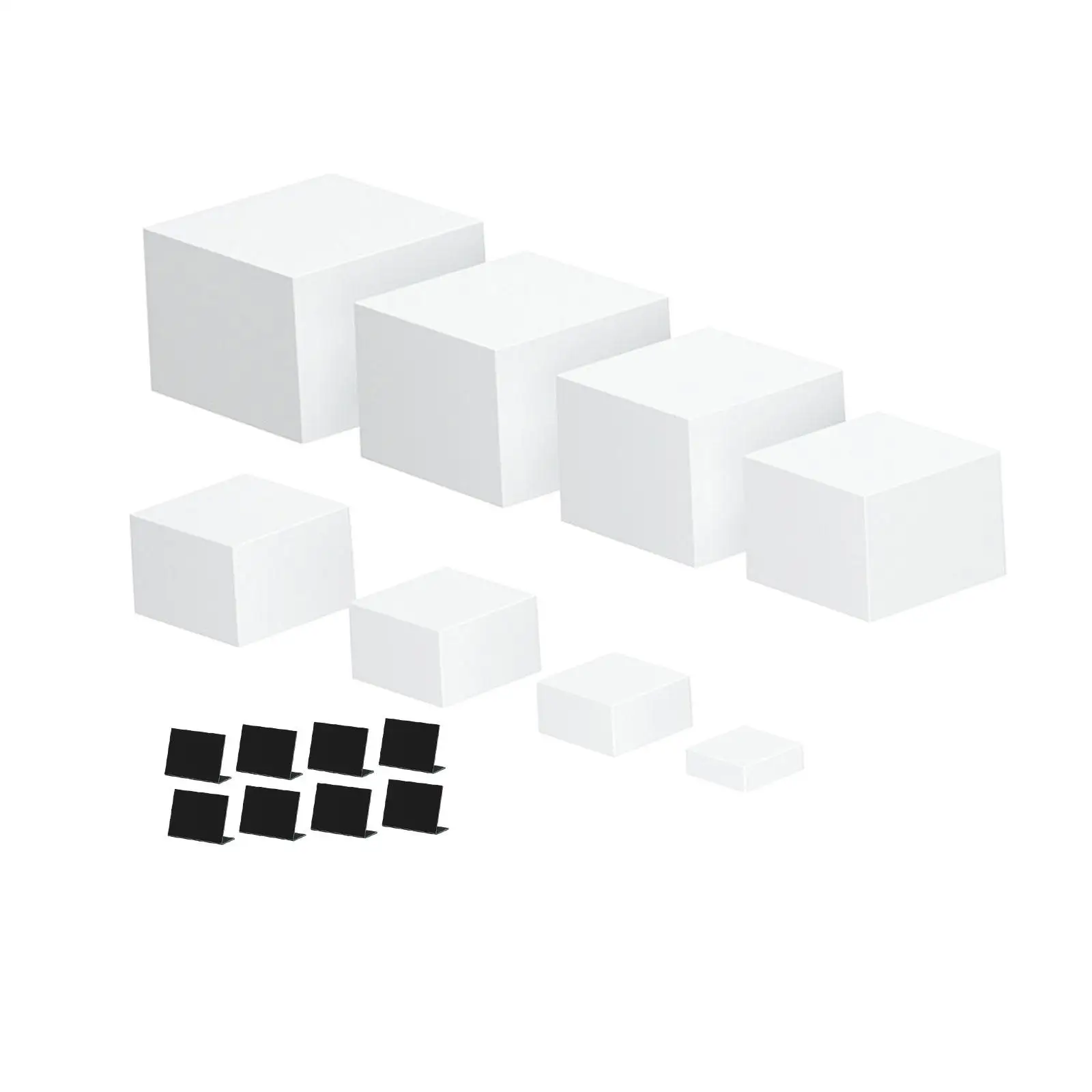 

8x Acrylic Boxes for Display Cube Risers for Cake Toys Figures Cosmetics