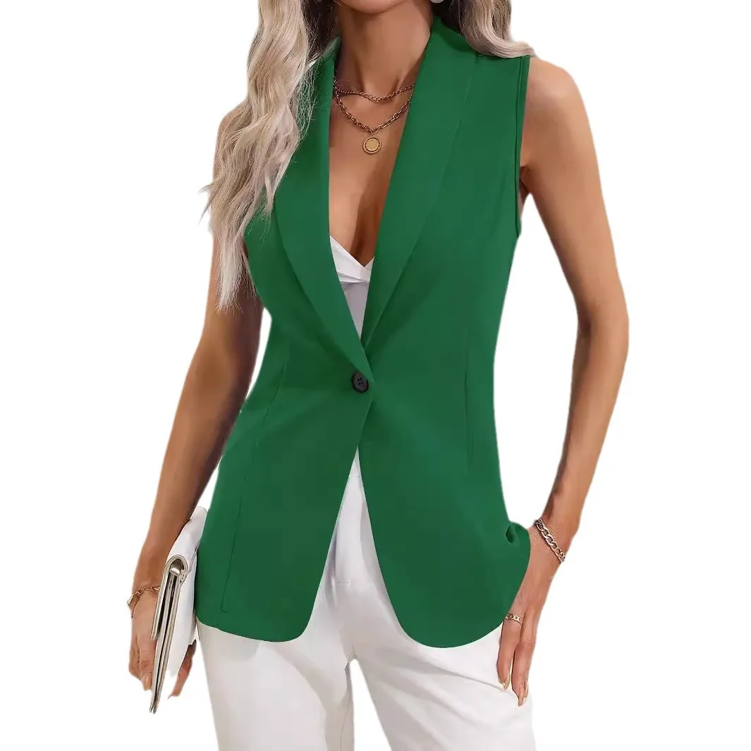 Primavera Autunno 2025 Nuovo colore puro pulsante singolo Svel round Ne Cardigan Jaet Gilet capispalla Faion da donna