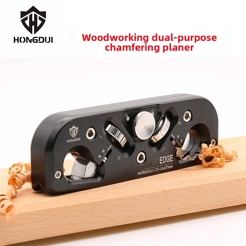 Woodworking chamfer planer trimmer DIY trimmer 45 degrees R angle double use woodworking planer board edge removal