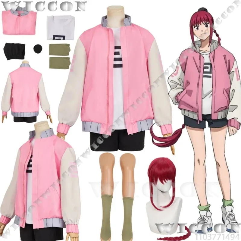 أزياء شاوتانغ رو أنيمي ساكاموتو دايز التأثيرية شعر مستعار أحمر طويل معطف وردي صيني مافيا فتاة بدلة نسائية للهالوين Roleplak؛ 3، c'5.b؛ 8' #2