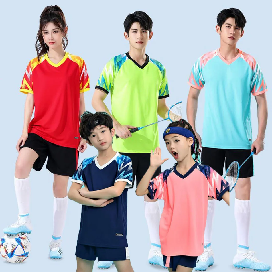 Custom Men Children Survetement Football Shirts Kit Sets Boys Girls Soccer Training Uniforms Women Children Team Football Jersey