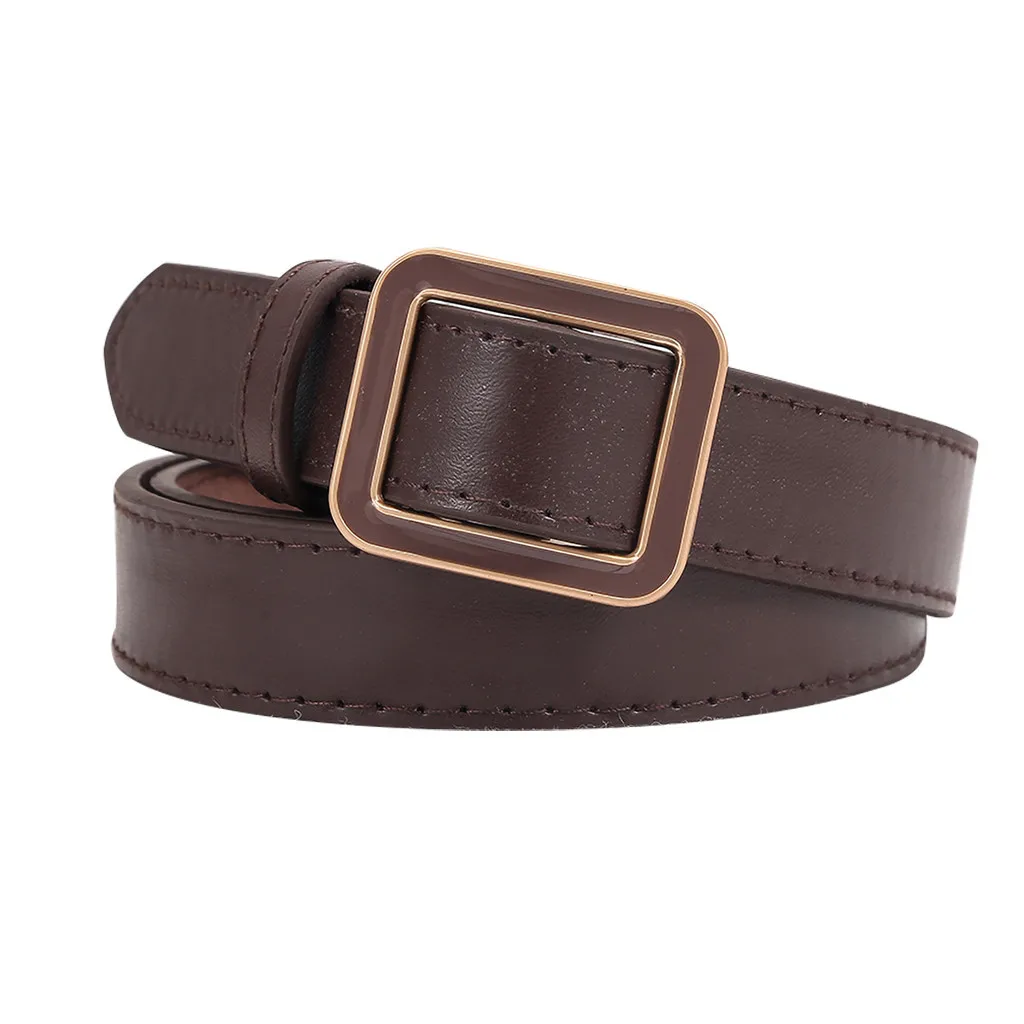 

Women Fashion Waist Belt Narrow Stretch Dress Belt Thin Buckle Leather Waistband Western Belts for Juniors