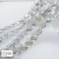 10Pcs 10mm Heart Shape Faceted Crystal Glass Loose Beads for Jewelry Making Handmade Necklace Earrings Accessories DIY Crafts