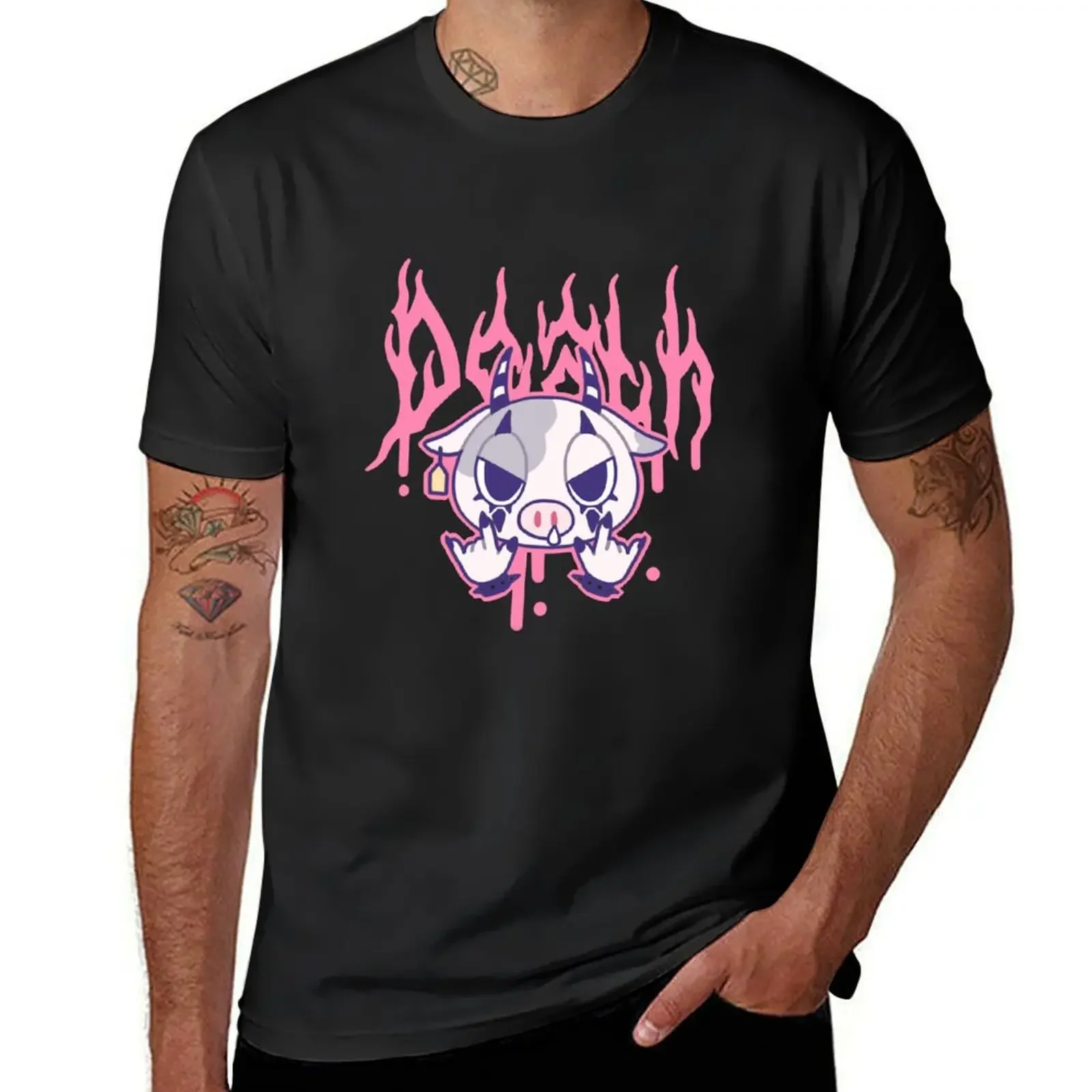 

DEATH COW T-Shirt tees summer clothes heavyweights plain black t shirts men