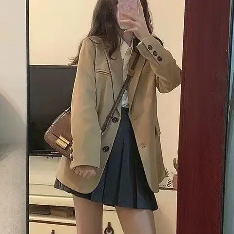 Top, suit, coat, female spring and autumn small stature, pink suit