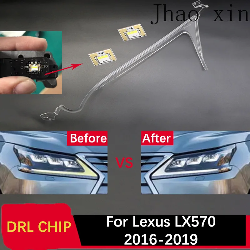 Car Headlight DRL CHIP Light Guide Strip Ballast for Lexus LX570 16-2019 White Light Angel Eye Circuit Board Light Source Module