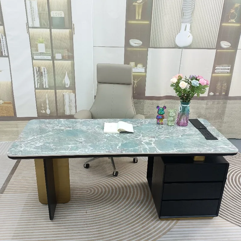 Light luxury rock slab Modern minimalist designerHome study Italian computer  Bedroom writing desk