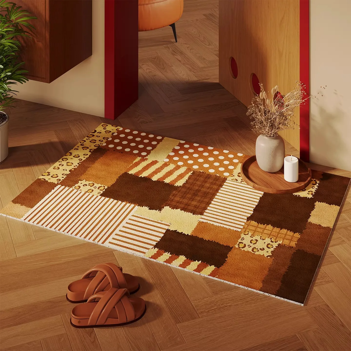 American Retro Entrance Door Mat PVC Non-slip Wear-resistant Doormat Dirty Resistant Easy Clean Carpet 러그 Tapete Entrada De Casa