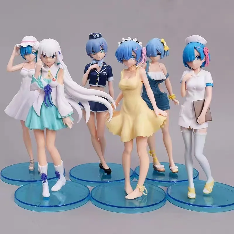 Anime Re:Life In A Different World From Zero kawaii Maid Attire Figure Rem PVC Collection Model Toys Hobbies for Birthday Gift