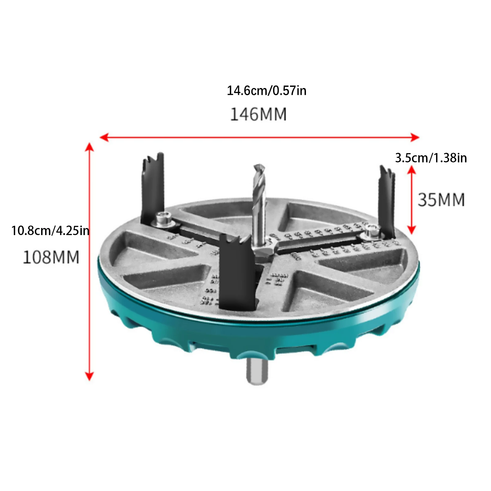 45-130mm Adjustable Hole Opener 3-Blade Precision Cutter Circular Punch Saw Drill Bit for Woodworking Drywall Cork Board