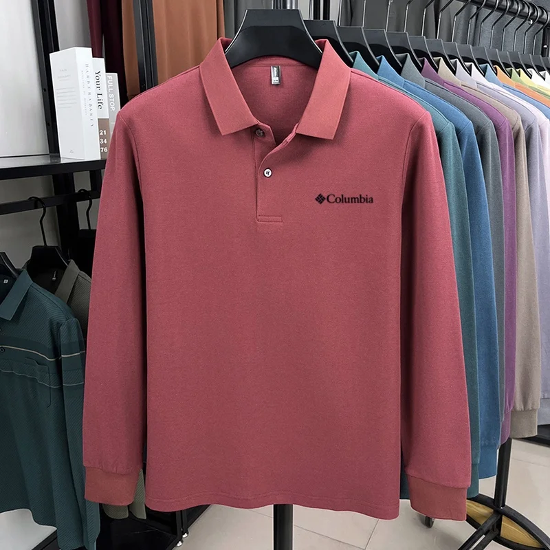 100% Reine Baumwolle Hochwertiges Frühlings- und Herbst-Herren-Langarm-Poloshirt, Bequemes Casual-Shirt mit Exquisiter Marken-Stickerei – Detail 30