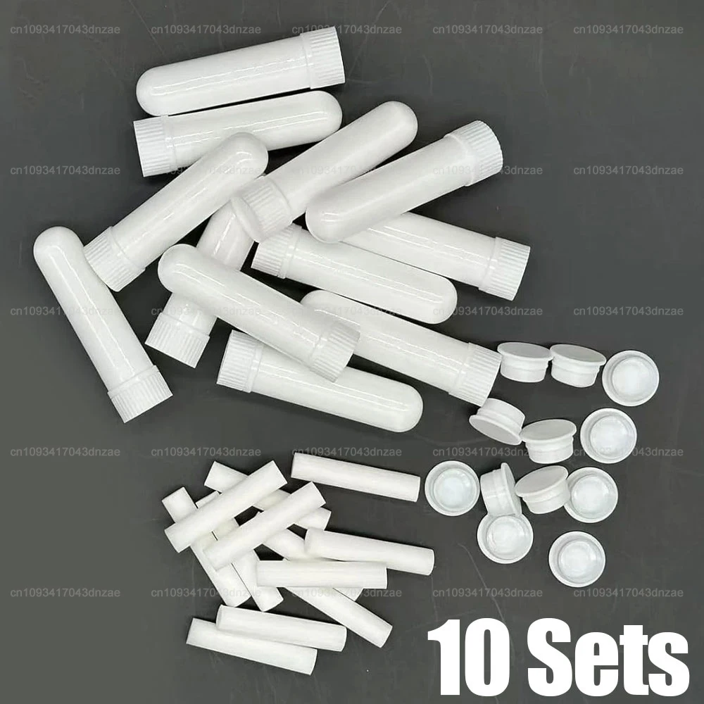 

10 комплектов ингаляторов, эфирное масло, ароматерапия, белые трубки для назального ингалятора, пустые пустые назальные ингаляторы для эфирных масел