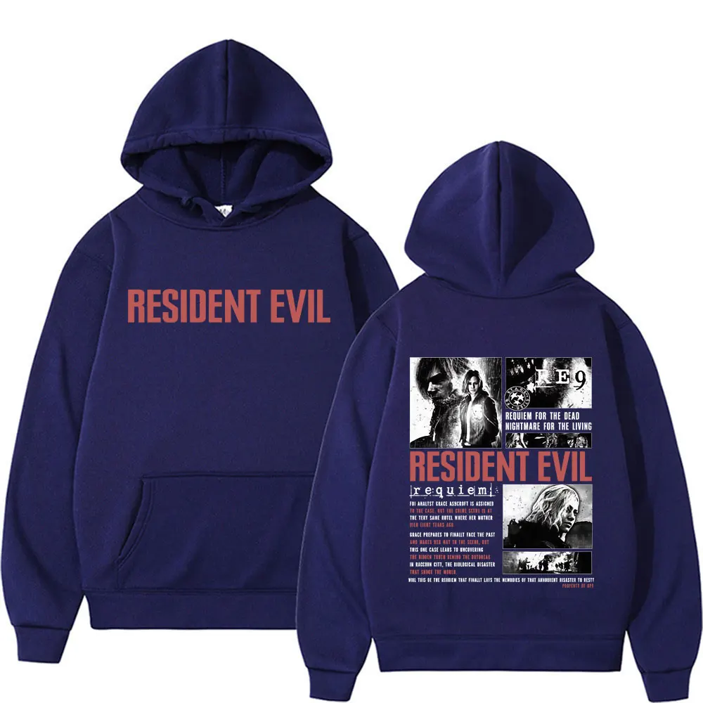 Resident Evil Requiem Sweatshirts Leon Kennedy Grace Ashcroft 90er Vintage Hoodies Herren Damen Mode Klassische Pullover Streetwear – Detail 3