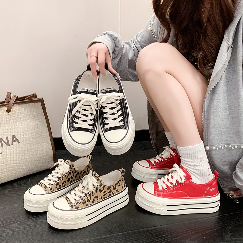 

Women's New Casual Single Shoes for Women Autumn Summer Round Head Canvas Solid Color Low Top Large Size Women's Shoes 6589