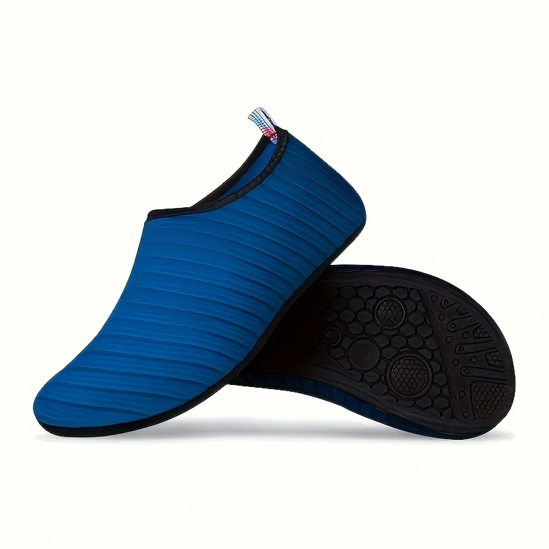 Unisex Wasserschuhe mit harter Sohle und Streifenmuster | Schnelltrocknende Barfuß-Strand- und Schwimmschuhe für Wandern, Waten, Yoga, Fitness, Surfen, Tauchen