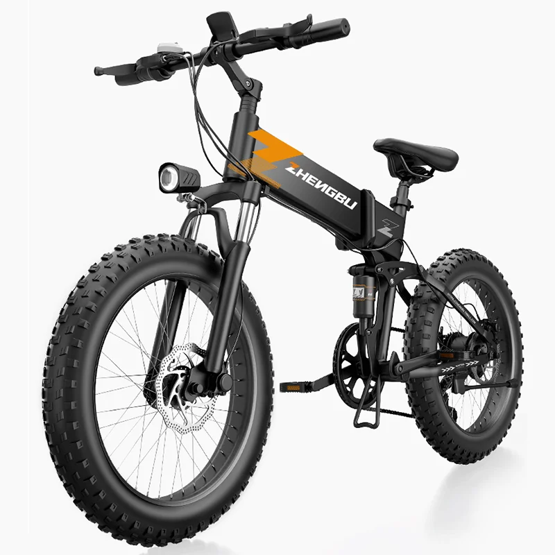 

20H1F 48v 1000w Big Power 20 Inch Folding Fat Tire Electric Bike/full Suspension Ebike/electric Beach Cruiser Bicycle
