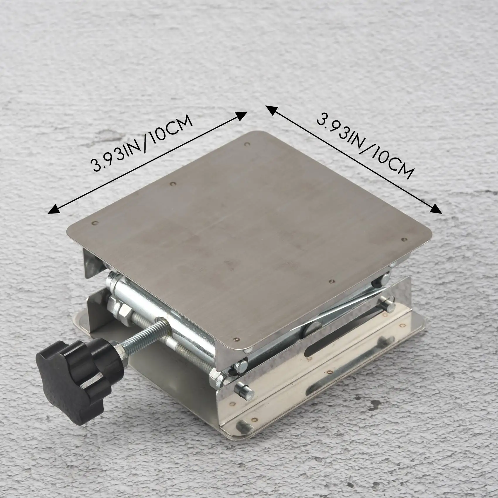 Scientific Lab Jack-soporte de laboratorio de acero inoxidable, estante de mesa, elevador de elevación de laboratorio de tijera para experimentos científicos, 100x100mm