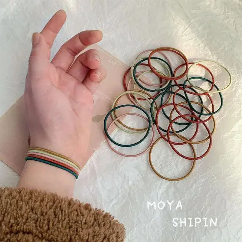 

100PCS/Set Women Basic Nylon Elastic Hair Bands Ponytail Hair Scrunchie Rubber Bands Headband Hair Accessories Headwear