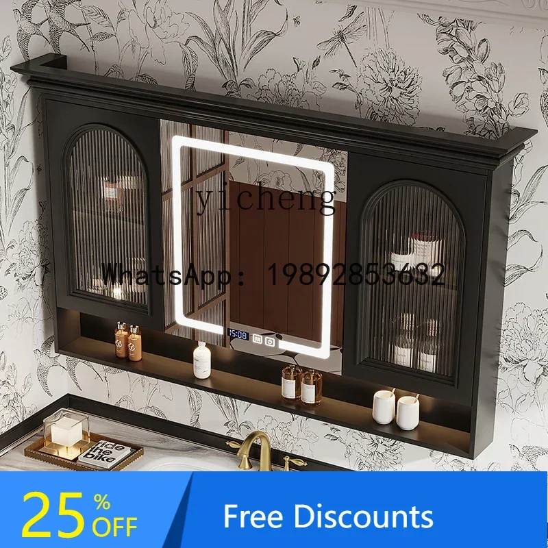 

oak smart mirror cabinet bathroom cabinet combination bathroom smart mirror cabinet solid wood high-end customization