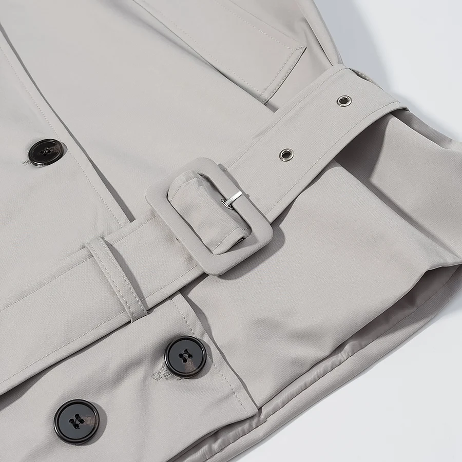 Chaqueta cruzada a la moda para mujer, abrigo elegante de manga larga con cuello alto, gabardina para mujer, ropa de calle