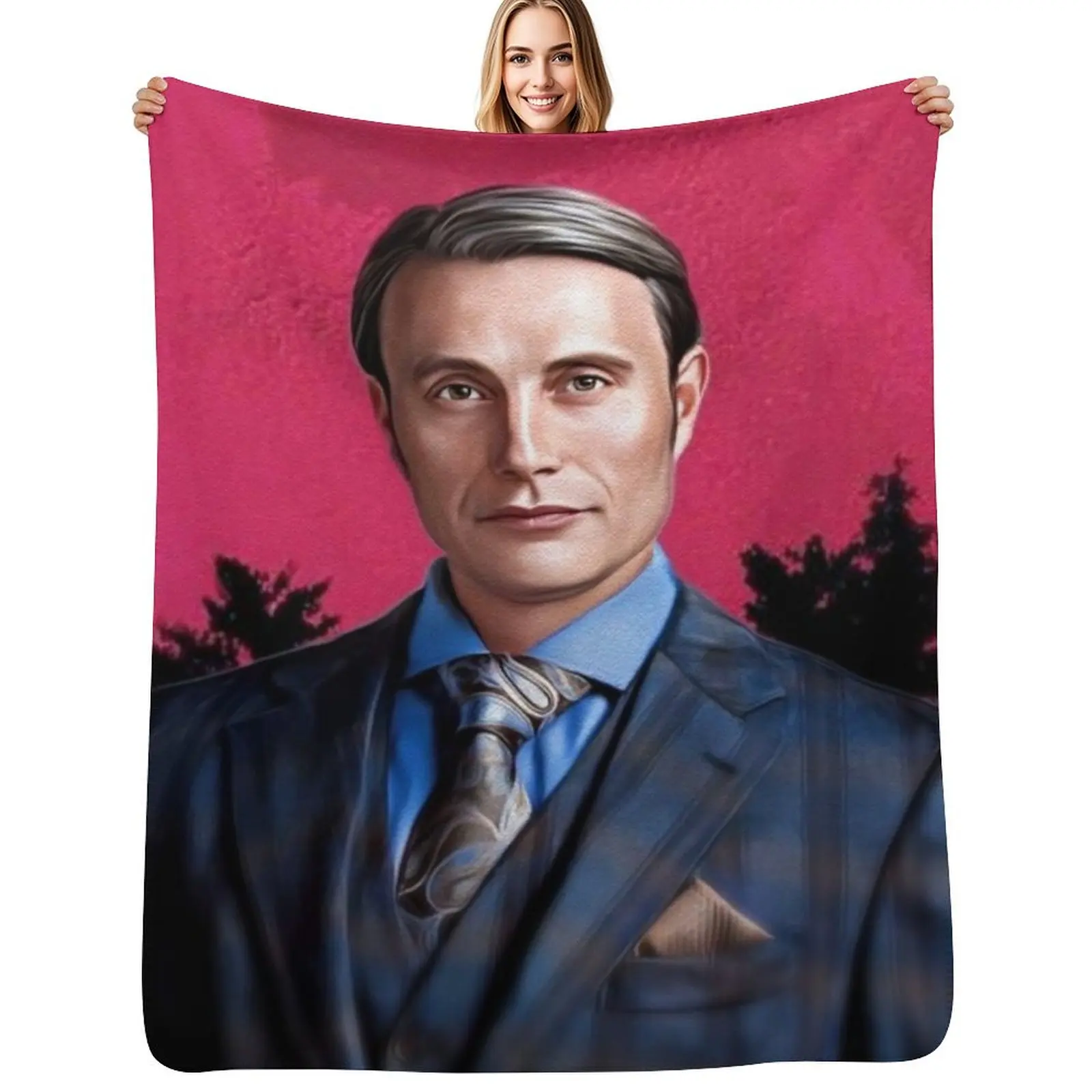 

Red Moon Hannibal Throw Blanket Custom Shaggy Plaid on the sofa Picnic Blankets