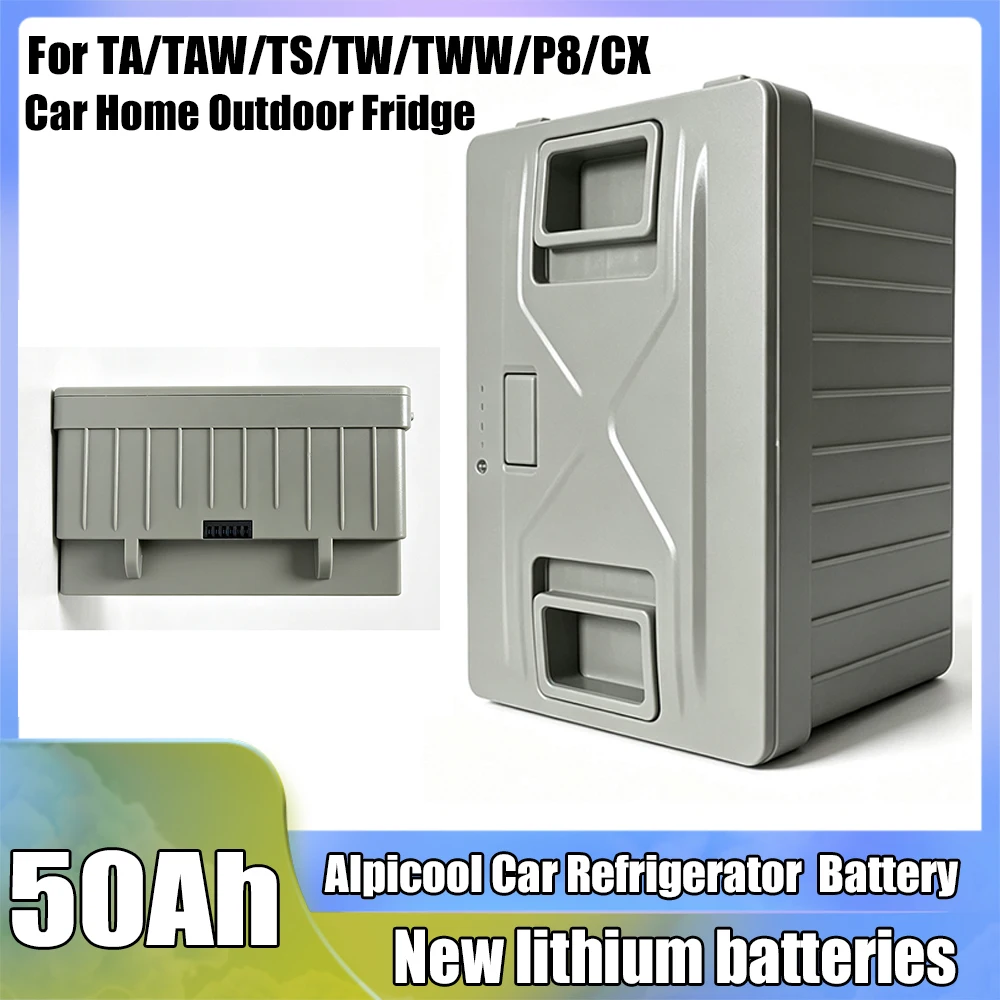 50Ah Removable Built-in Battery, Compatible For Alpicool Car Refrigerator, Fit TA TAW TS TW TWW P8 CX Car Home Outdoor Fridge