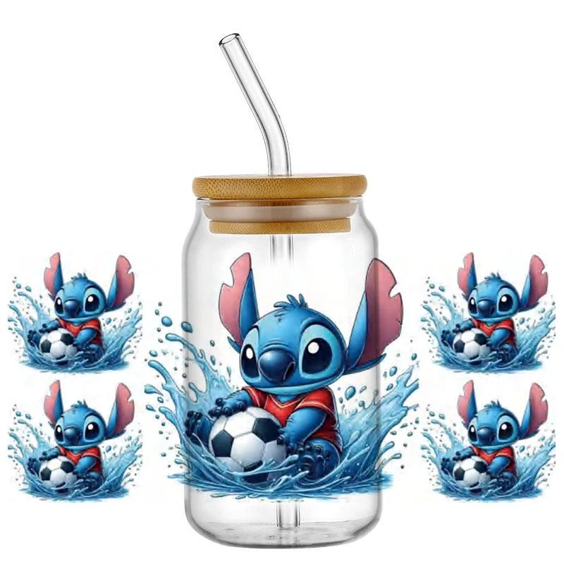 Miniso 16oz DTF Stitch 3D Cups Sticker Mixed Design Sportsman Selfadhesive Baseball Deca UV Wrap Transfer Custom Labels DIY Logo