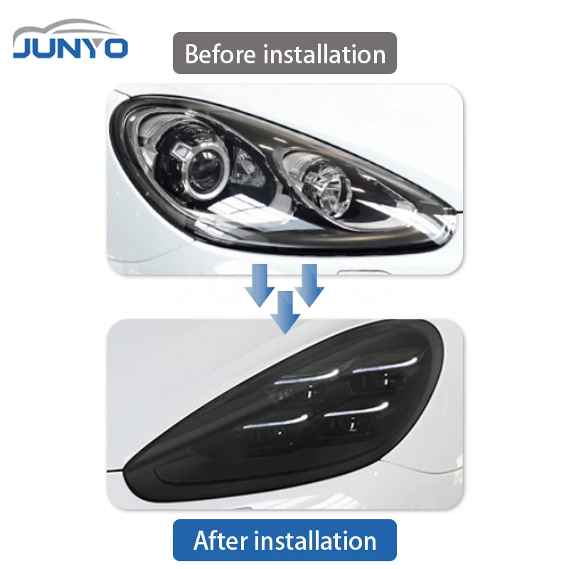 Junyo Led Headlight 15-18 Retrofit Assembly For Porsche Cayenne Upgrading Old Headlights To New Led Matrix Headlights