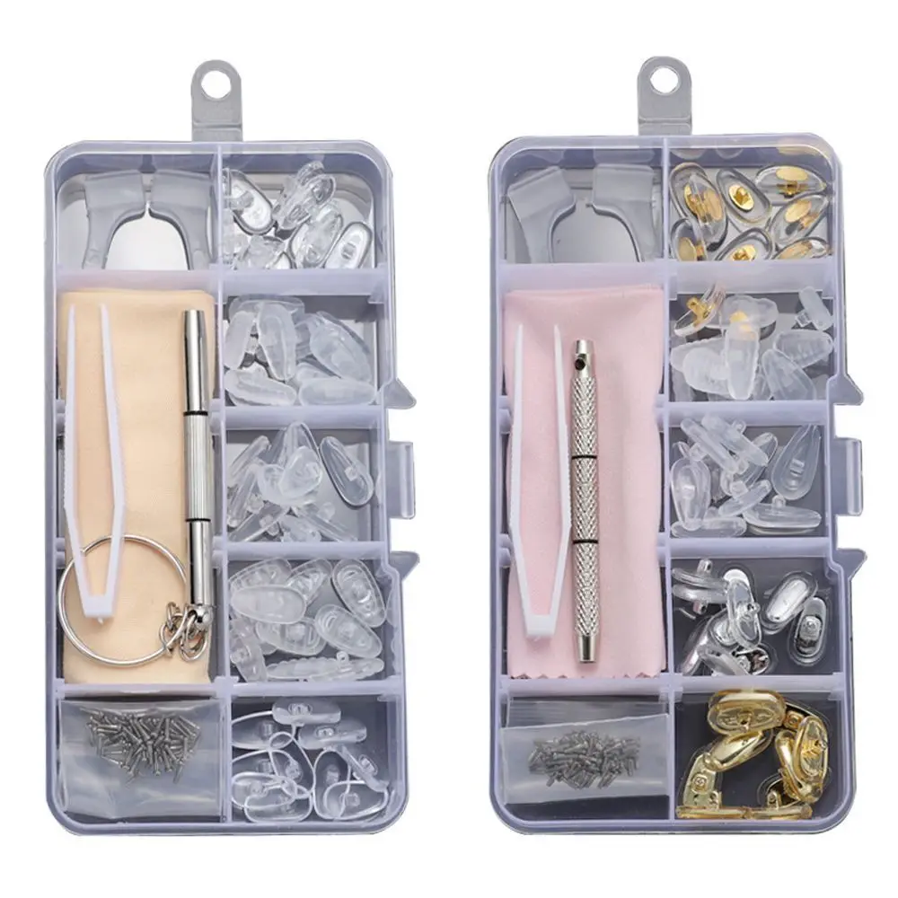 Silicone Eyeglass Repair Kit Replaceable Antiskid Precision Screw Sets Sturdy Easy To Use Glasses Repair Tools Make Repair Easy