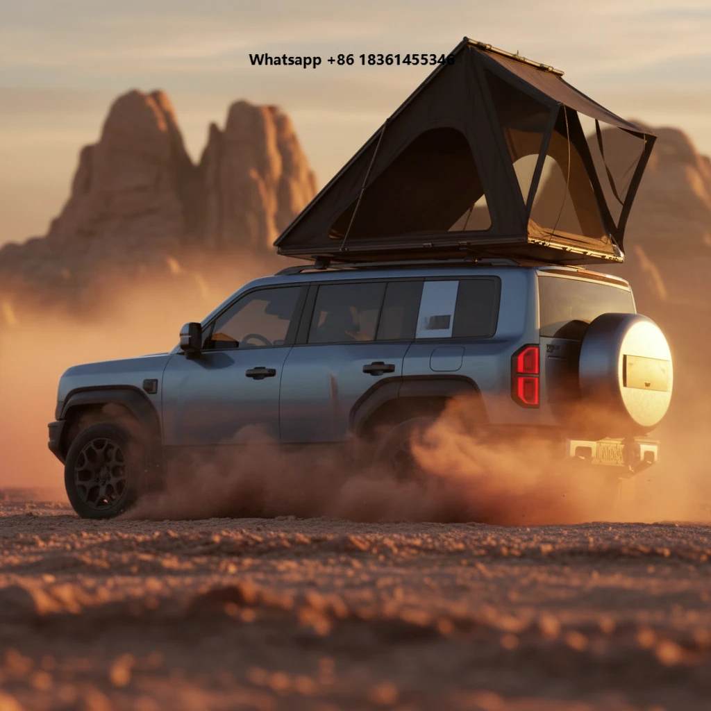 8cm Low Profile Aluminum Alloy Rooftop Tent with UV Protection 4-Season Camping for SUV Pickup Truck Easy Installation