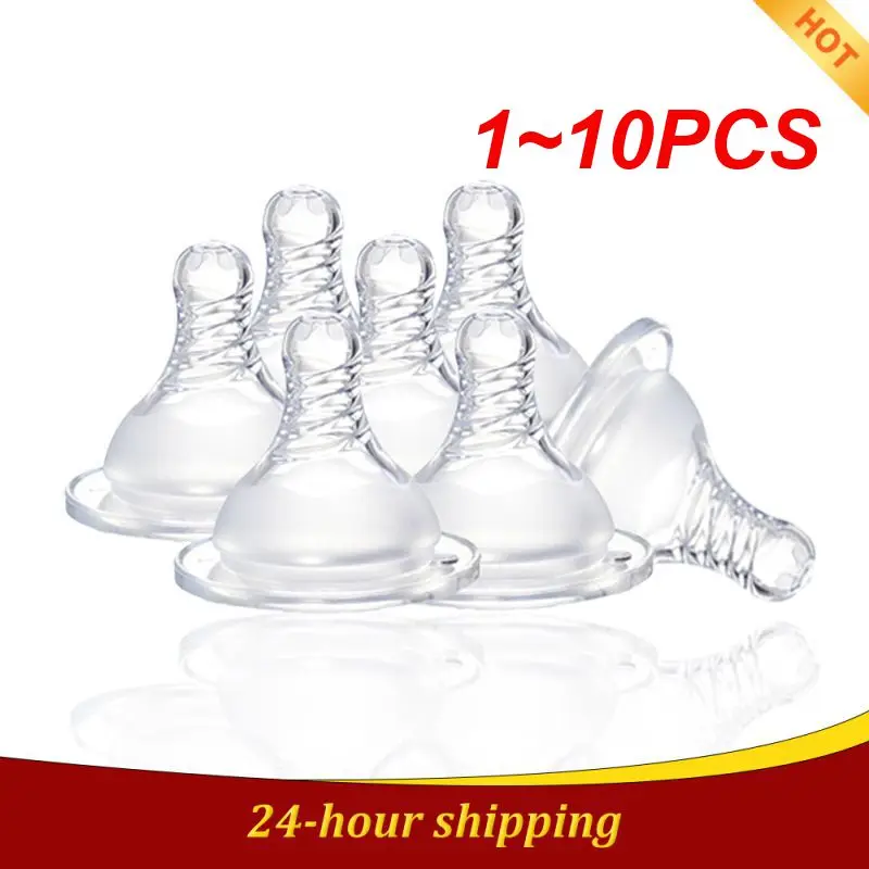 1 ~ 10 Uds. Suministros maternos infantiles espiral esmerilado no irritante engrosado seguro chupete de orificio ancho pezón de sensación Real