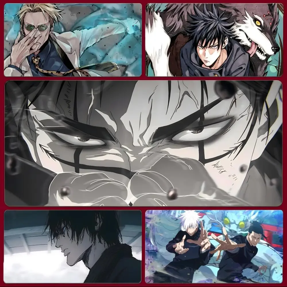 anime battle J-Jujutsu Kaisen Mouse Pad Large Gaming Mousepad with Stitched Edges Thickened Desk Mat PC
